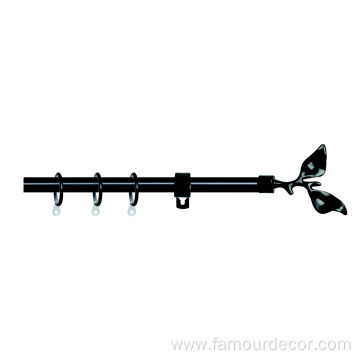 Stump leaf shape finial aluminum alloy curtain rod